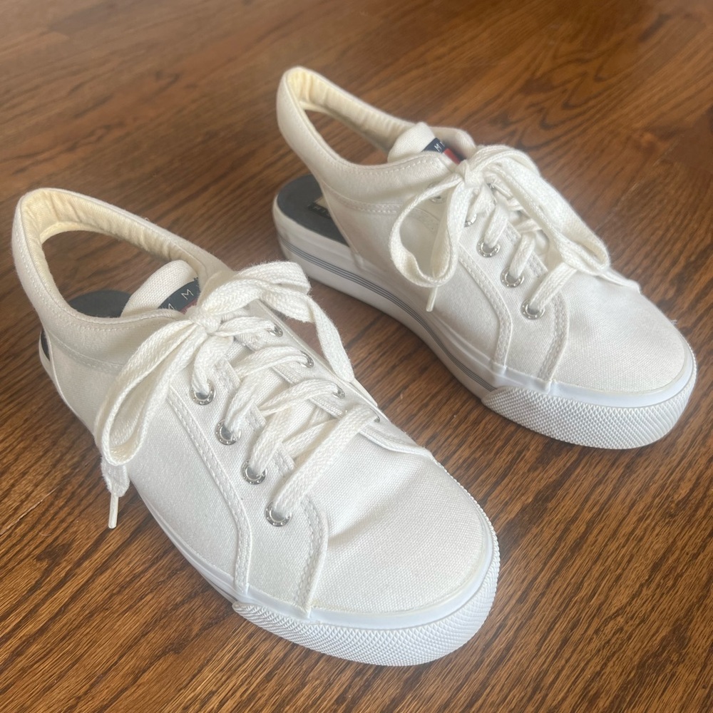 Tommy Hilfiger Vintage Slingback White Canvas Sneakers